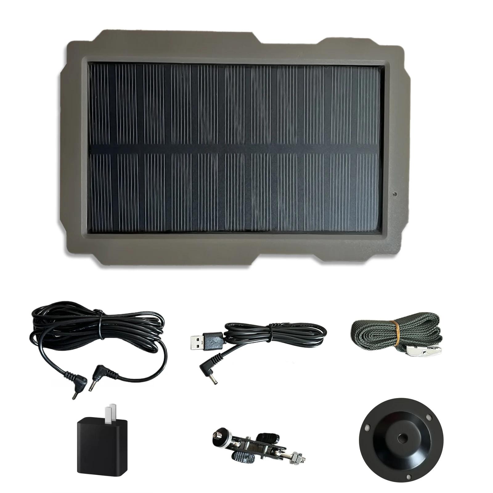 휴대용 트레일 게임 카메라 태양 전지 패널 키트, 사냥 카메라용 방수 충전식 태양열 충전기, 3000mAh, 6V-12V